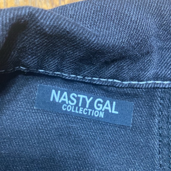 Nasty gal take control of the stitch-Uation diamanté denim cropped jacket size 6 - Picture 9 of 11